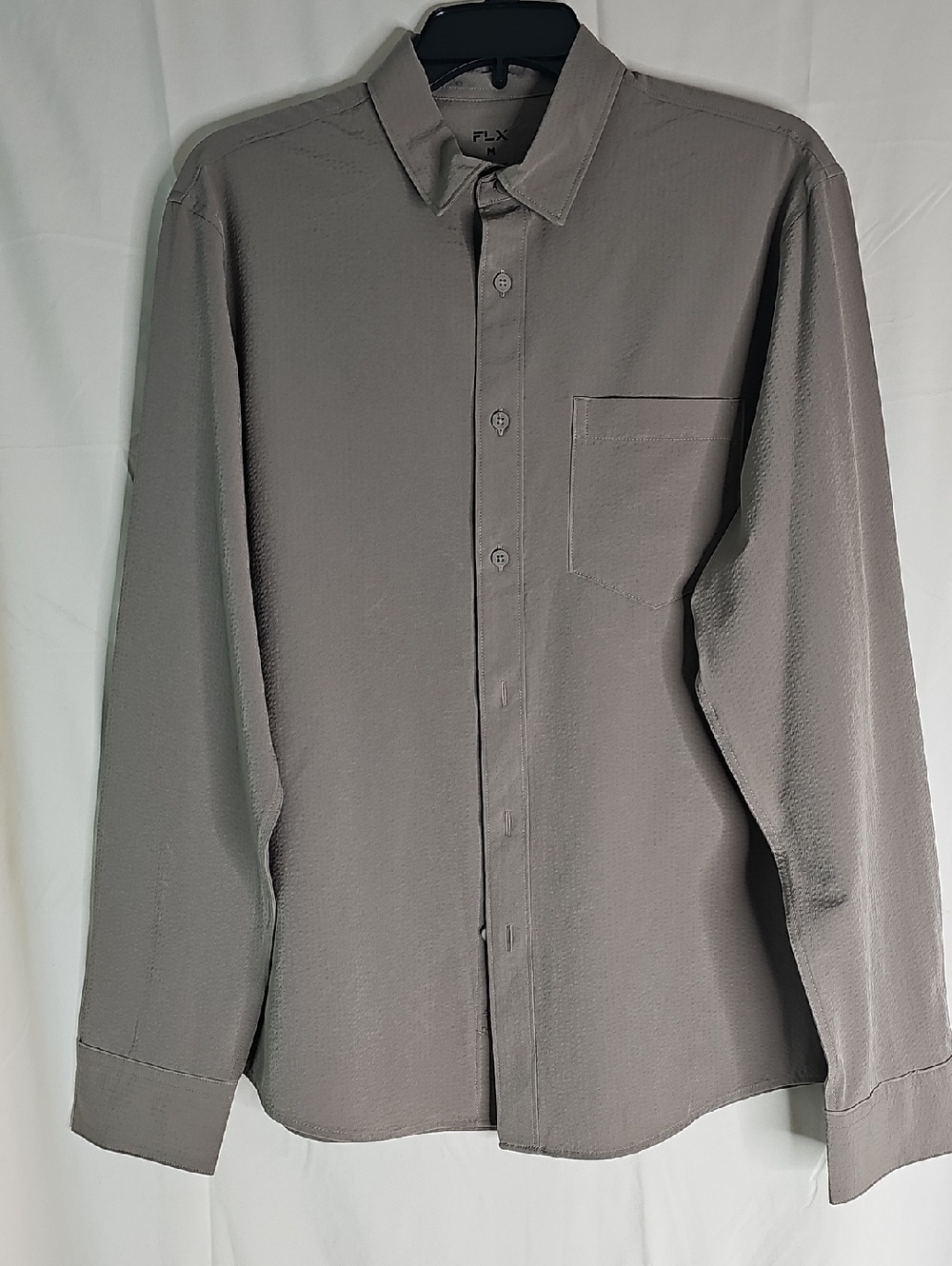 Vintage Men's Long-Sleeve Button-Up Shirt in Gray